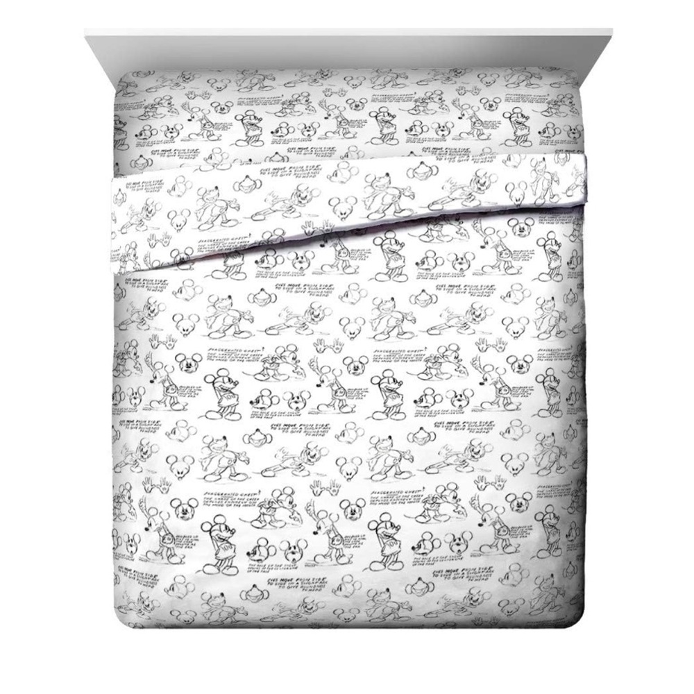 Jay Franco Disney Mickey Mouse Sketch Queen Sheet Set